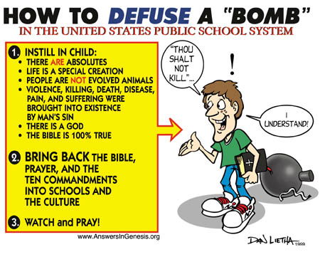 How to defuse a bomb in the US public school system! (cartoon)