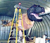 Buddy Davis with T-rex model