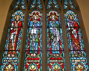 The chapel’s well-known stained glass window.