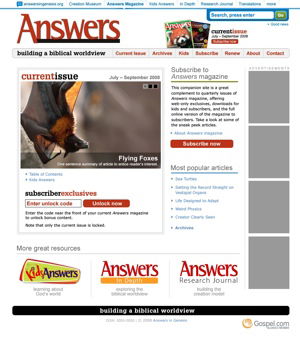 Answers magazine site redesign