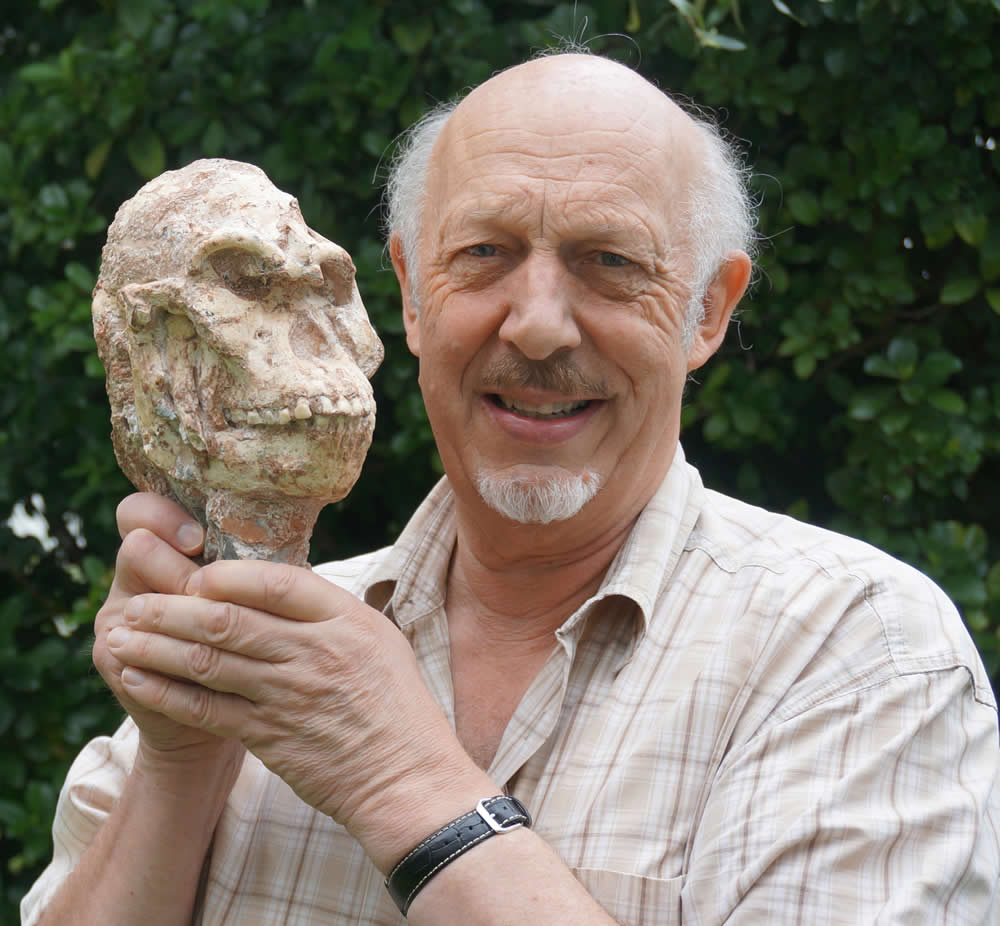 Professor Ronald Clarke with Skull