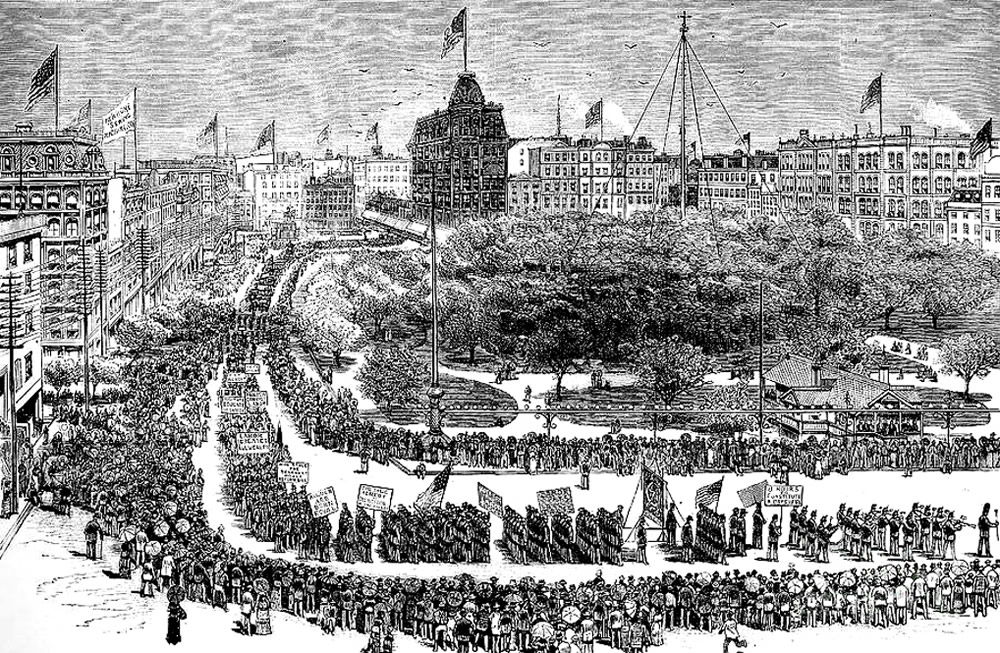 Labor Day Parade in Union Square, New York, 1882