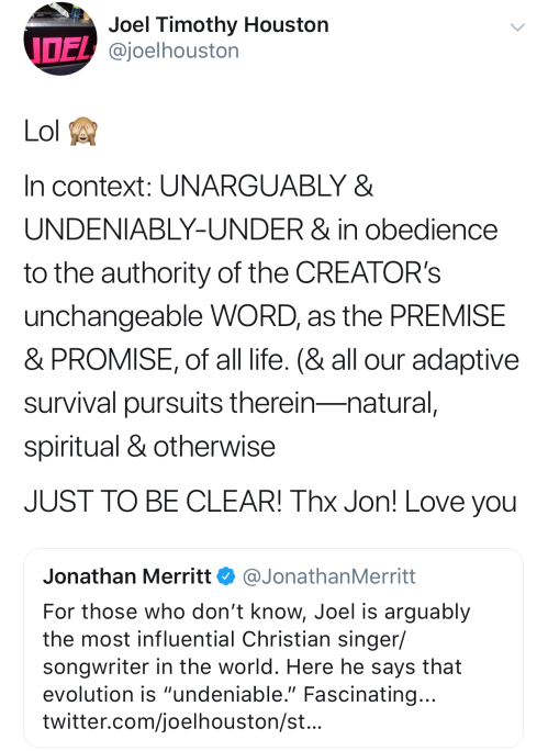 Tweet by Joel Houston