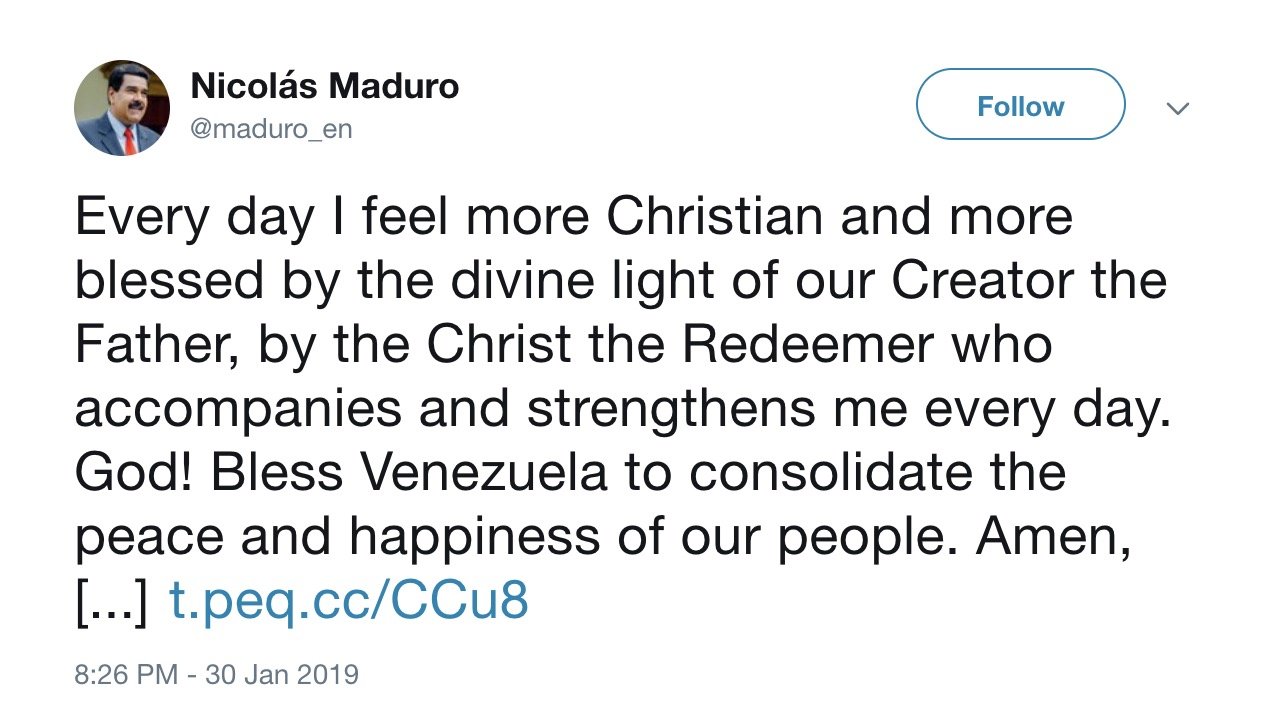 Nicolas Maduro Tweet