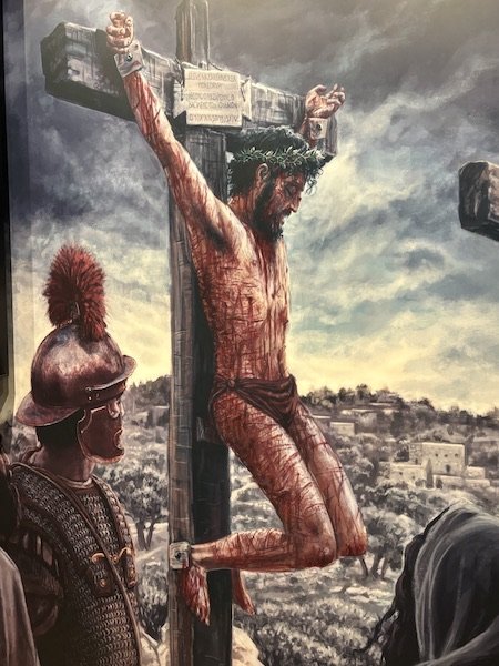Artist’s interpretation of crucifixion based on Jehohanan heel bone