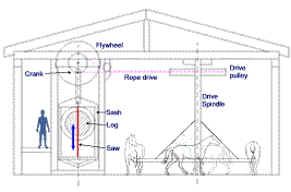 Section view of a tentative sawmill layout