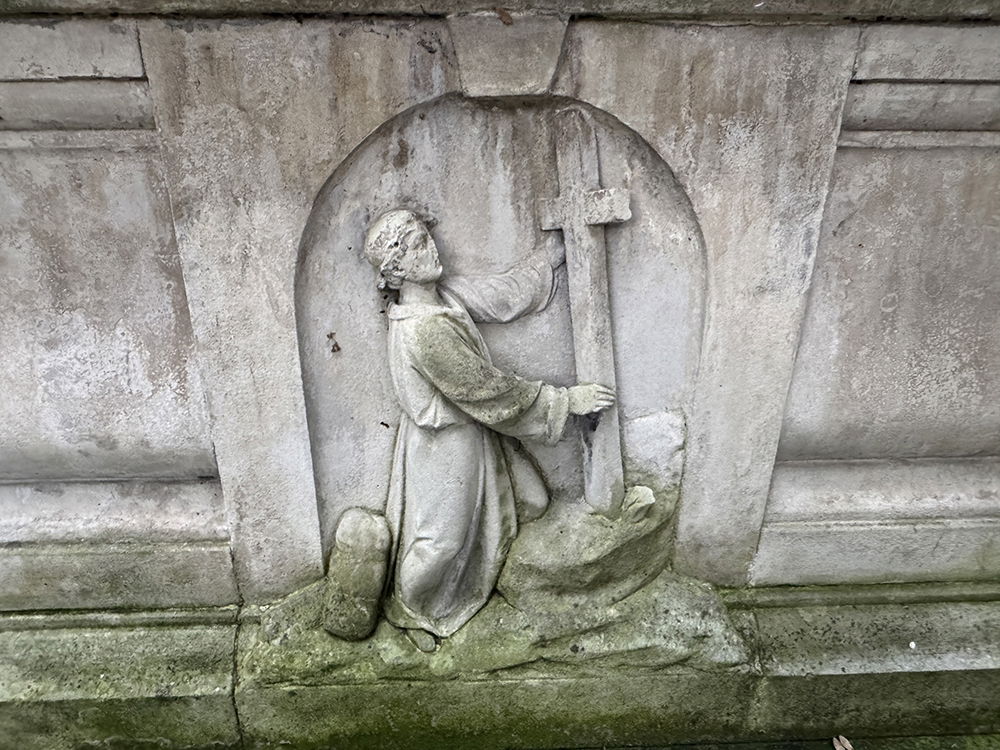 Grave with cross