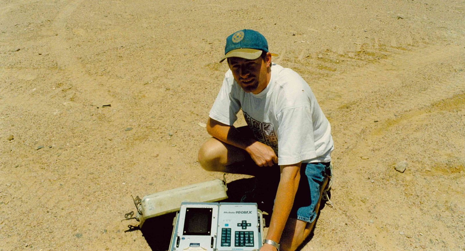 Gavin using a seismic camera