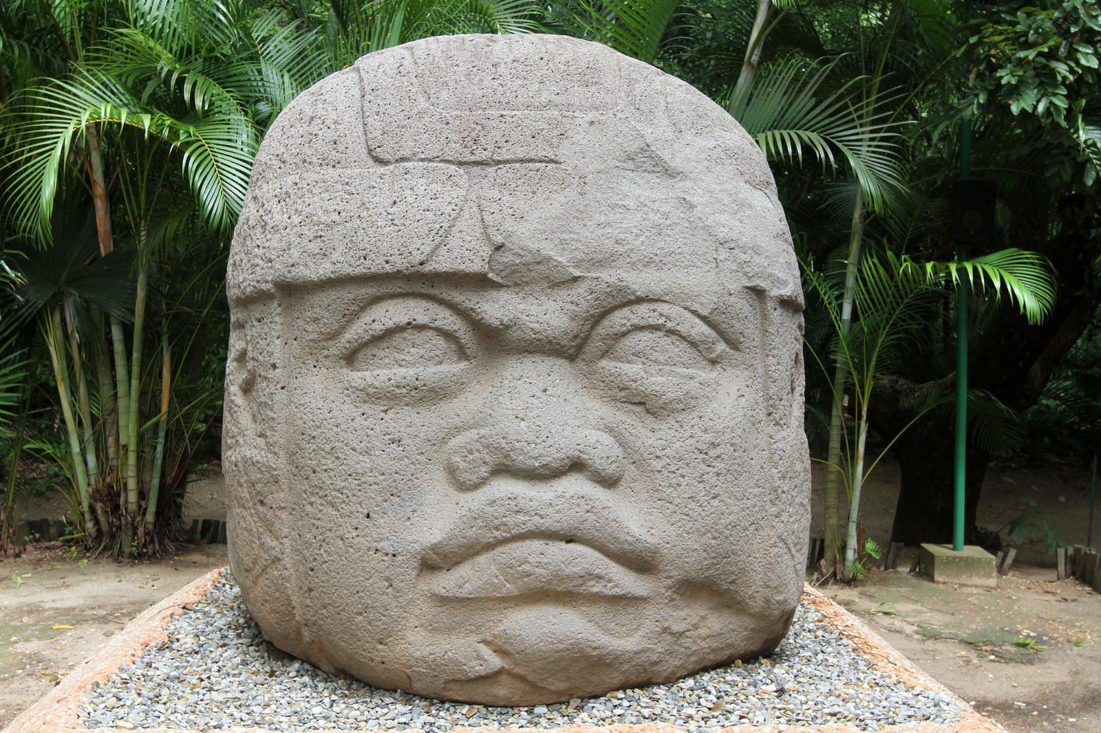 Olmec giant sculpted head