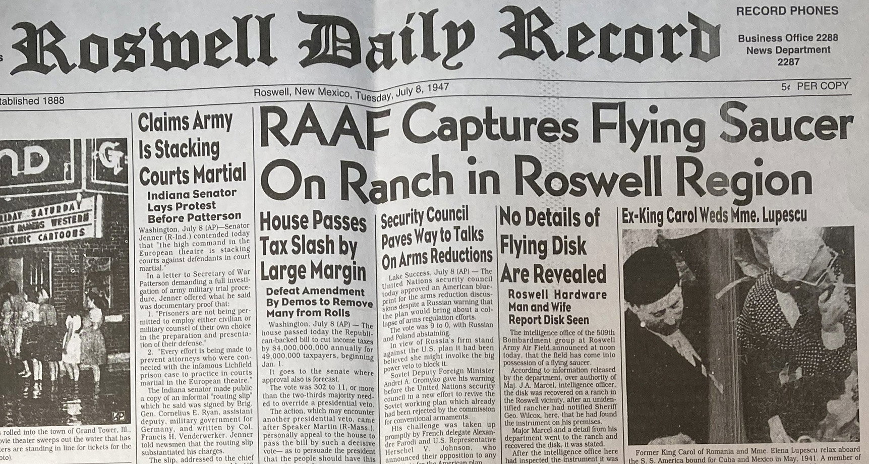 1947 Newspaper