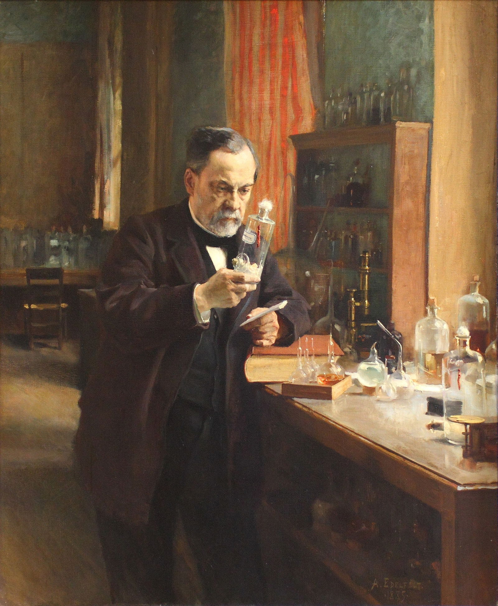 Louis Pasteur studying rabies