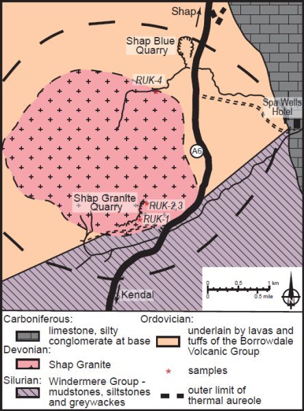 Geologic map of the Shap Granite
