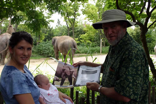 Ken Ham with daughter, granddaughter and Zoo Guide at a local zoo