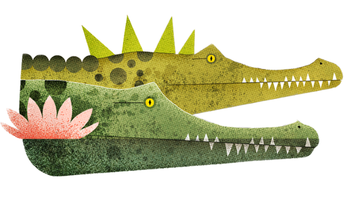 Crocodile made of fabric