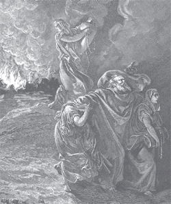 Lot Fleeing Sodom and Gomorrah