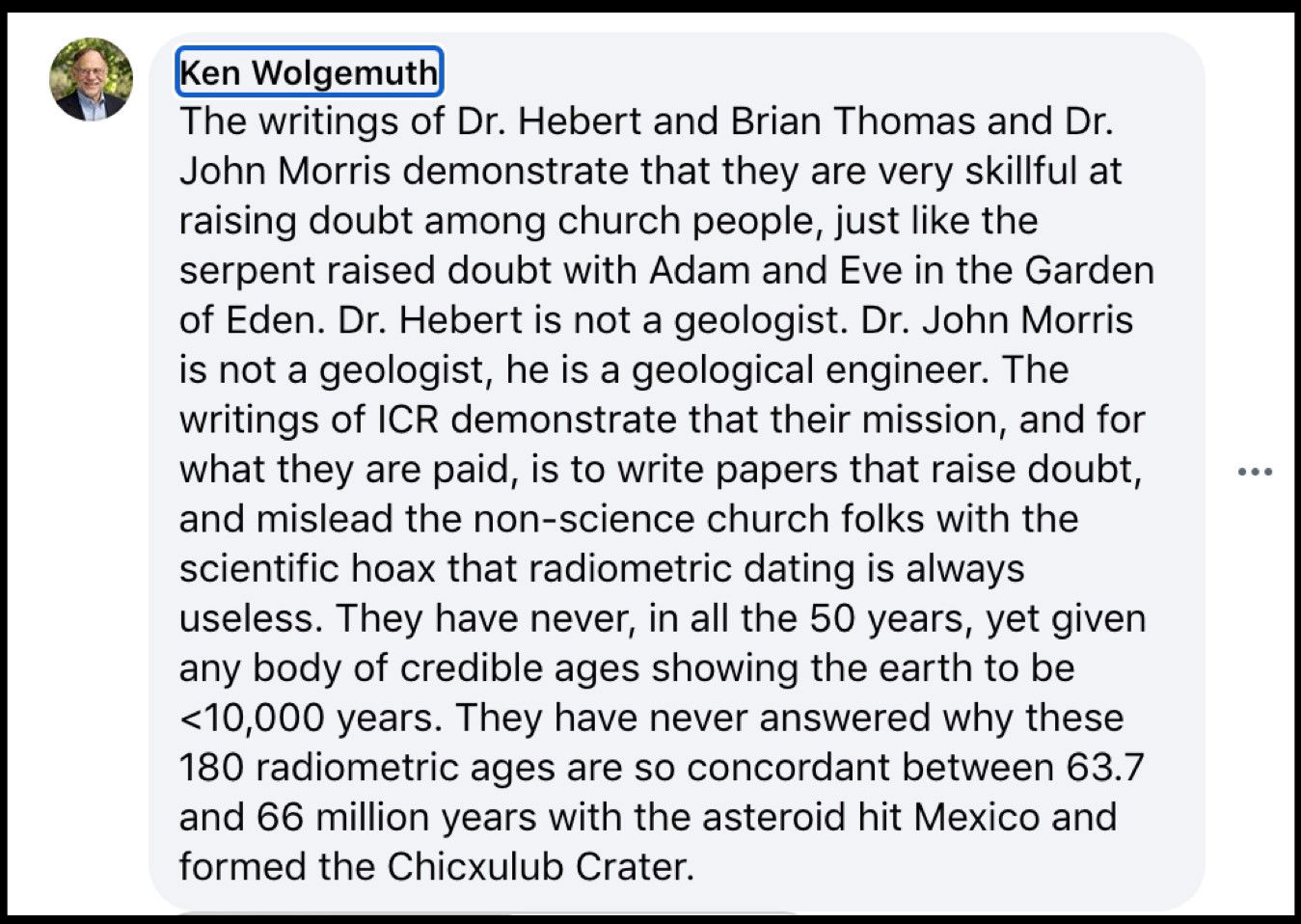 Ken Wolgemuth’s Facebook page