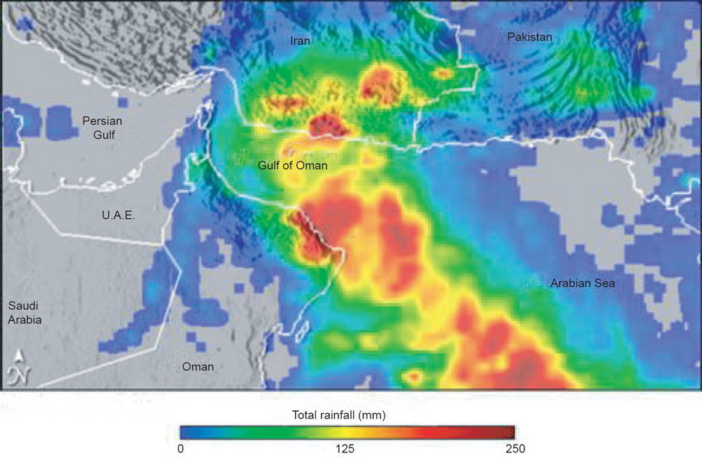Accumulated precipitation from Tropical Cyclone