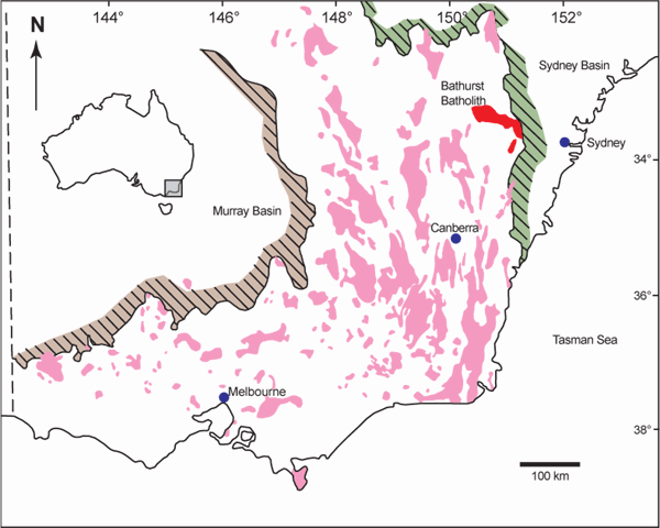 Location of Bathurst Batholith