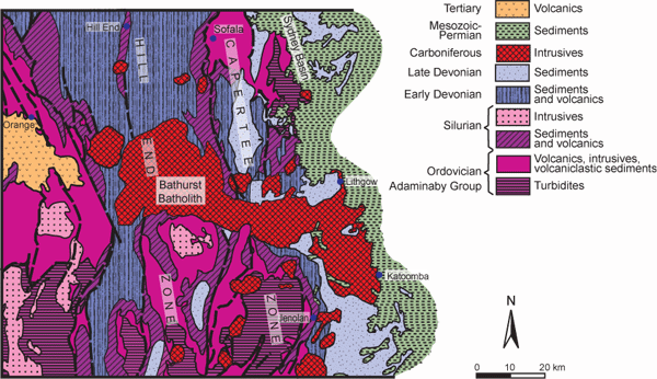 Map of the Lachlan Fold Belt