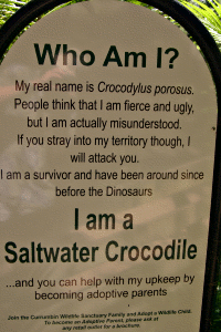 Sign from one of Australia’s wildlife sanctuaries