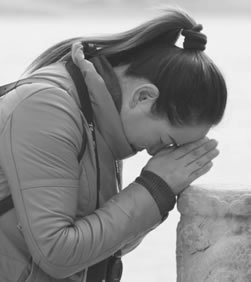 Woman Seeking Truth in a Buddhist Temple