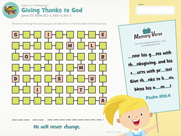 Giving Thanks To God Word Game (Kids Game Activity) | Kids Answers