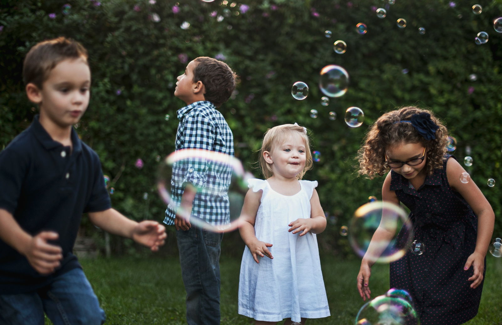 kids and bubbles