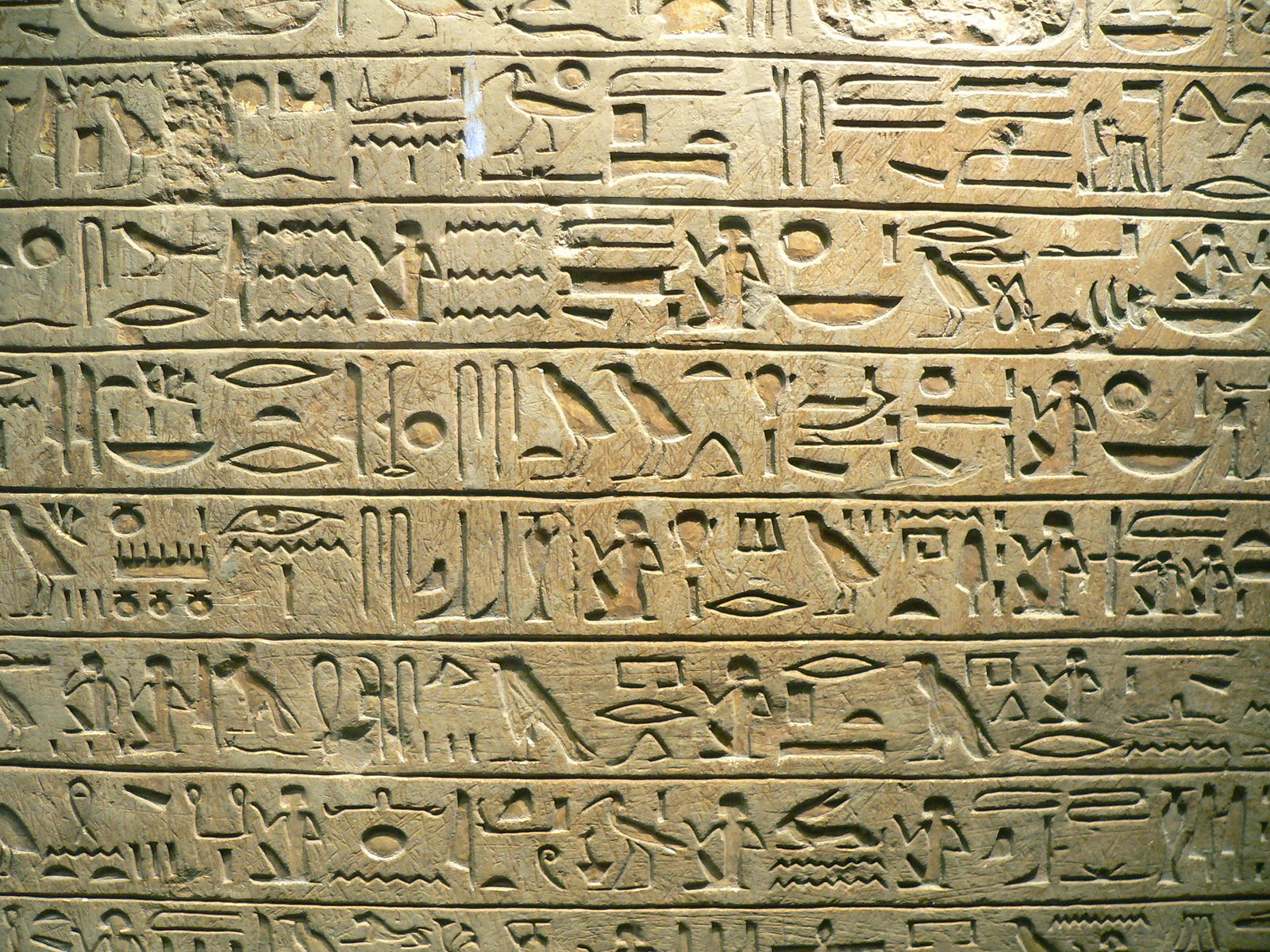 Hieroglyphics from a stone inscription dated to the fourteenth century BC.