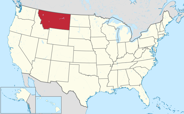 US Map showing Montana