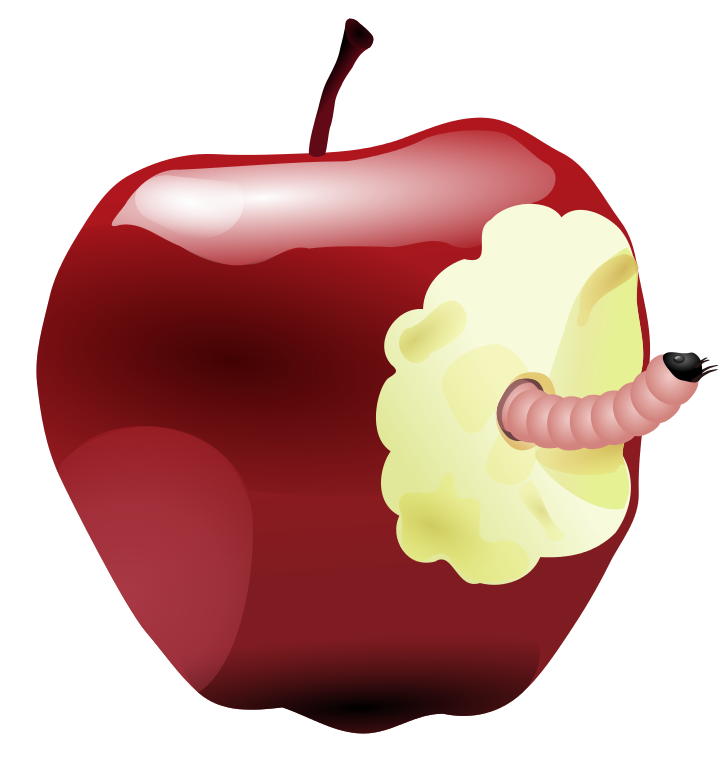 Worm in apple