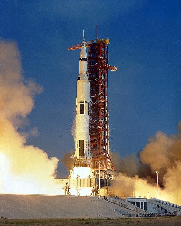 Saturn V rocket launch for the Apollo 11 mission