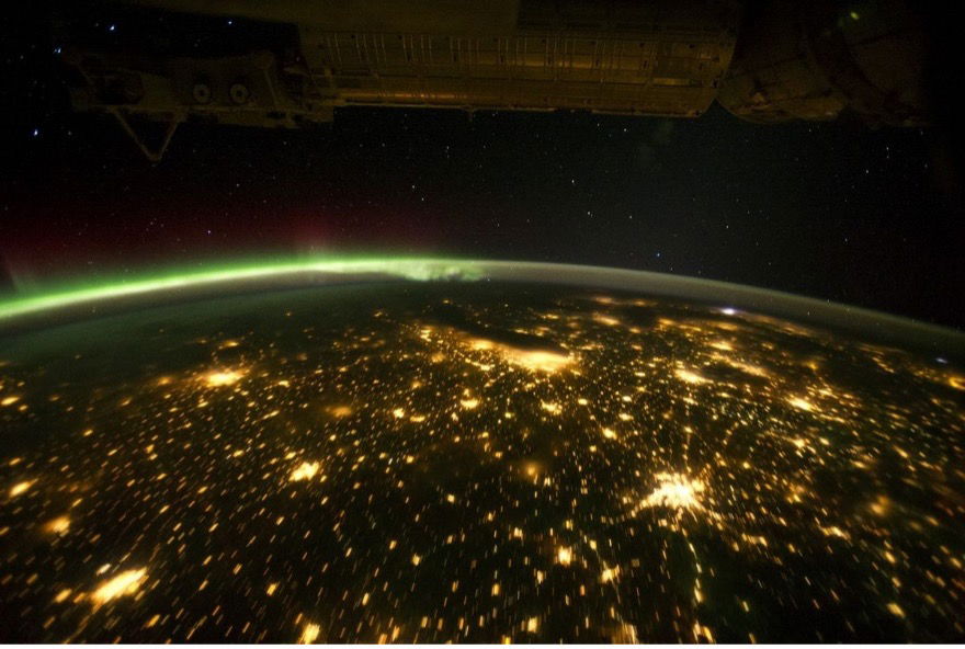 Earth city lights from the ISS