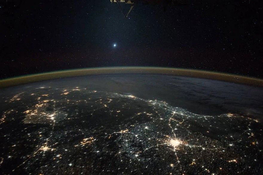 Earth and Venus from ISS