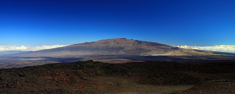 View of Mauna Kea from Mauna Loa observatory