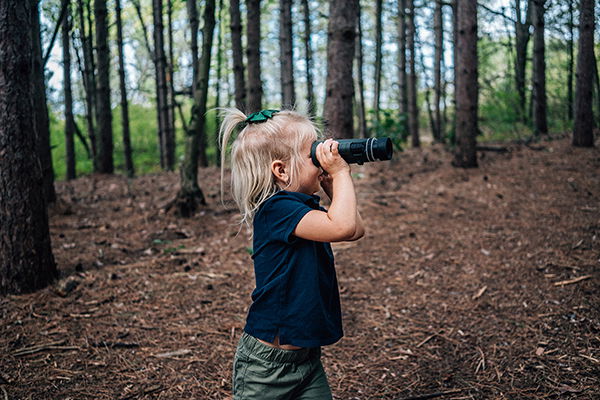 Felicity with her binoculars