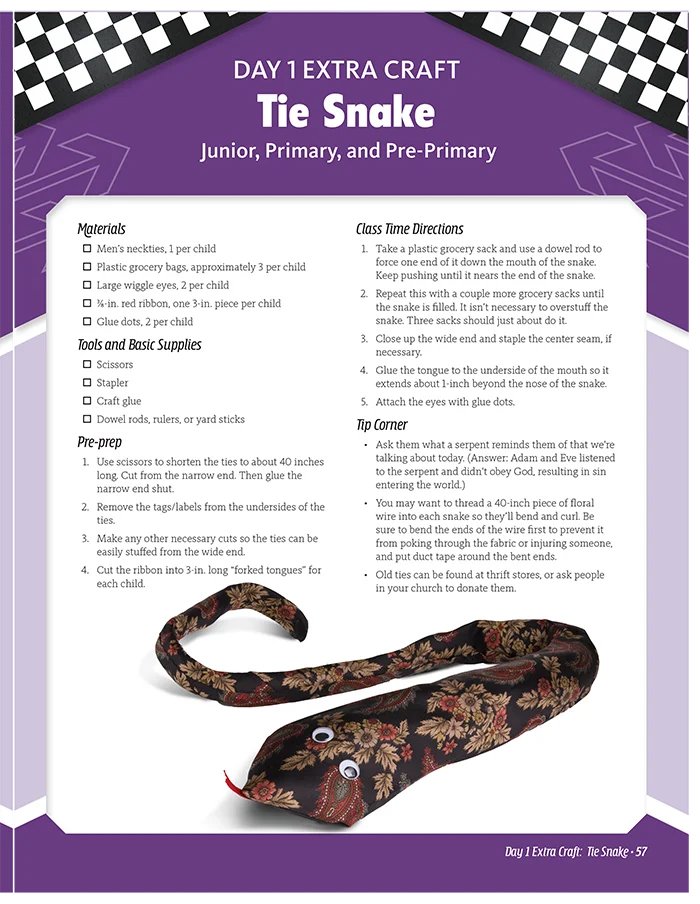 Tie Snake craft