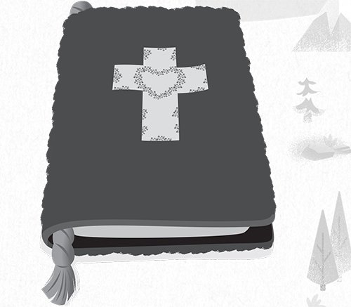 Bible with Ribbon and Cross Sticker