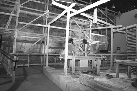 Noah working on the ark