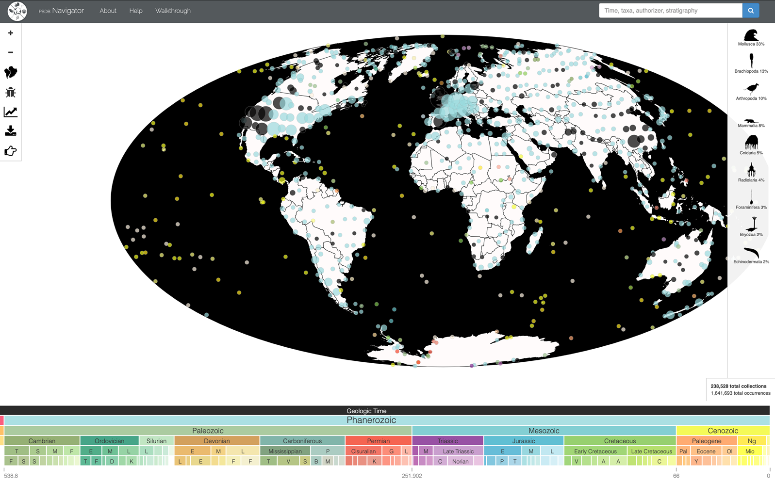 Fossil Distribution Chart