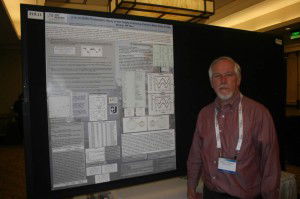 Danny Faulkner with poster paper at American Astronomical Society meetings