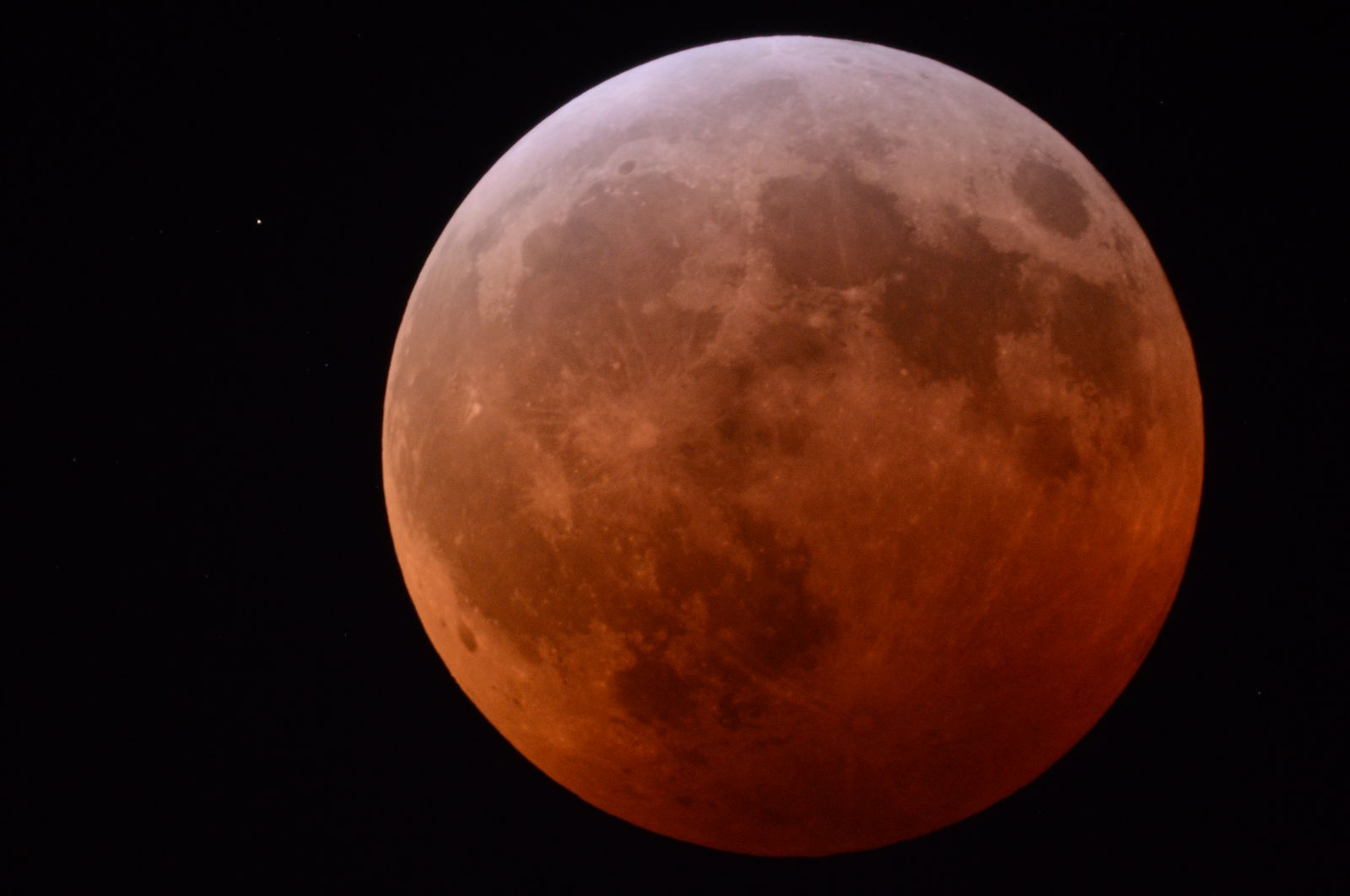 full moon with red hue