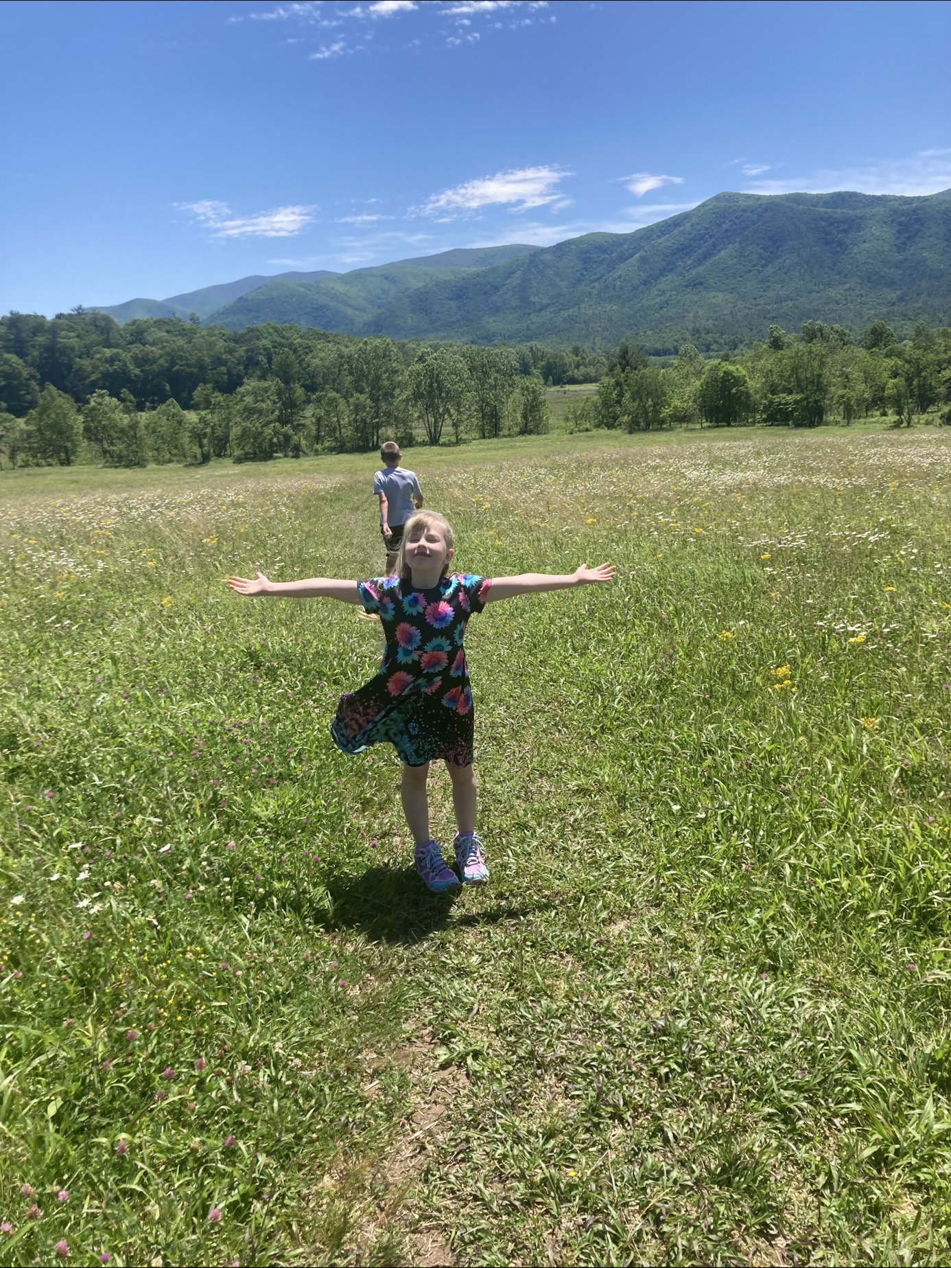 Children hiking in Smoky Mountains