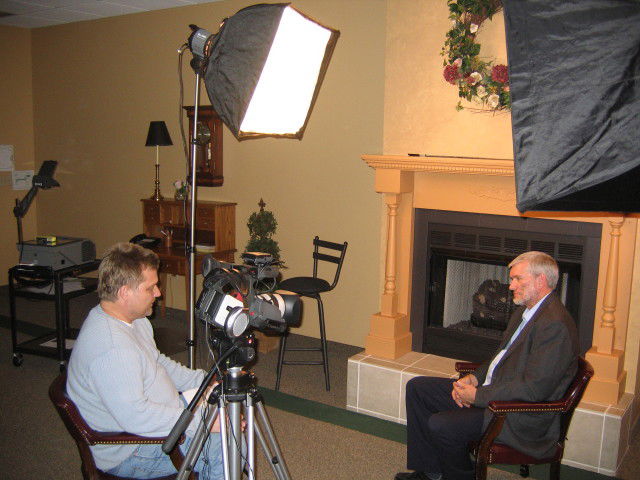 An interview for a documentary in Lansing, Michigan