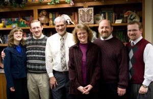 The Lewis family and me, in my office—right to left; Jonathan, Frank, Keri, me, Matthew and Lisa Lewis