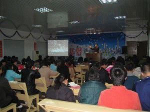 Underground church meeting