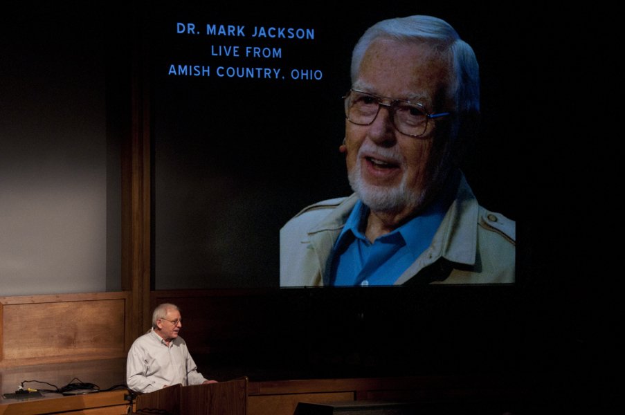 Don Landis talking with Dr. Mark Jackson