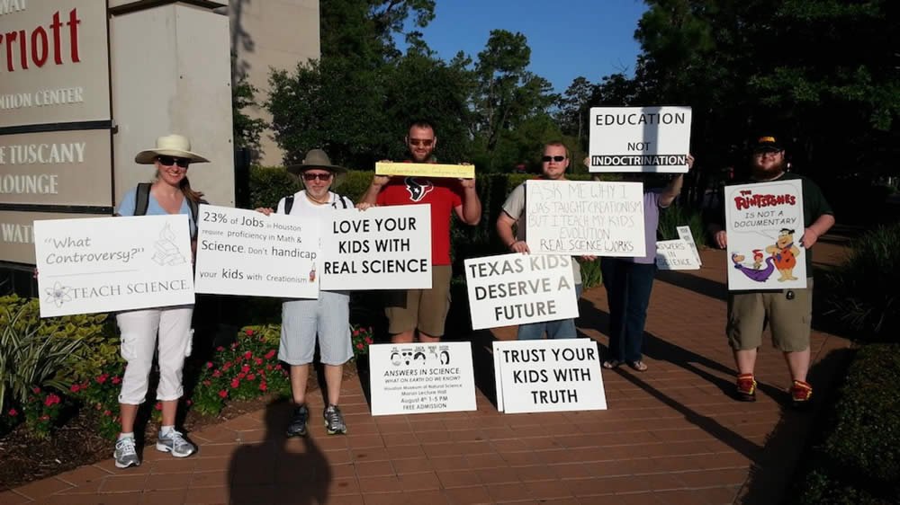 Texas Homeschool Coalition conference protestors from Houston Atheists
