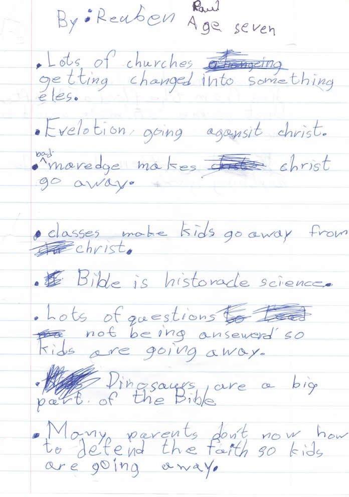 Handwritten notes of Ken's talk