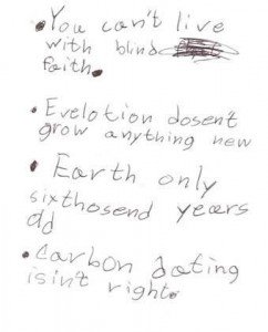 Handwritten notes of Ken's talk