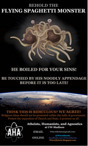 Flying Spaghetti Monster Sign